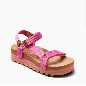 Reef Pink Sporty Sandals with Adjustable Straps